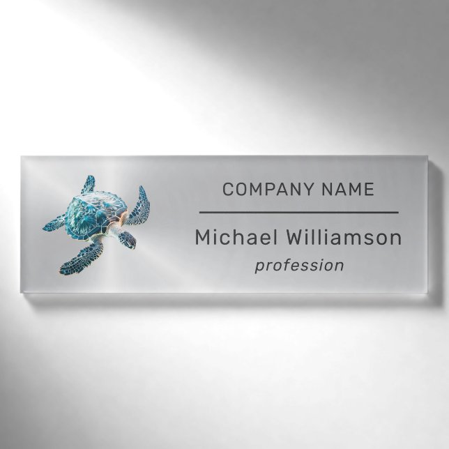 Badge D'identification Tortue de mer Agent immobilier moderne de la plage (Devant)