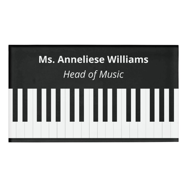 Badge D'identification Touches de piano personnalisées Clavier Musique mu (Devant)