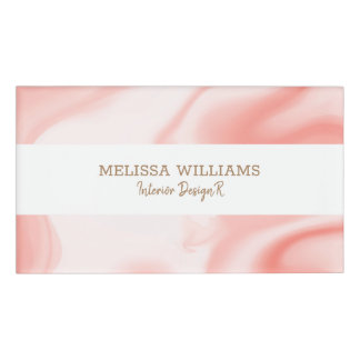 Badge D'identification Tourbillons de marbre liquide rose-or
