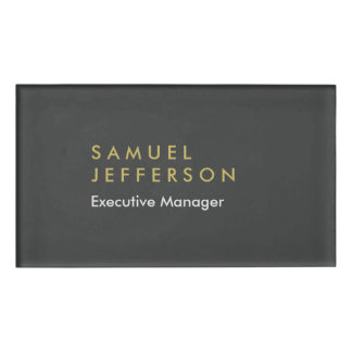 Badge D'identification Trendy gris noir professionnel moderne