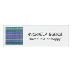 Badge D'identification Tricot coloré Bandes motif transparent 2