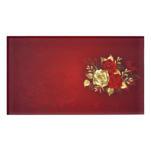 Badge D'identification Trois Roses de bijoux