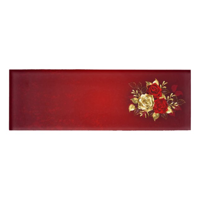 Badge D'identification Trois Roses de bijoux (Devant)