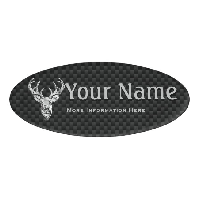 Badge D'identification Trophée de cerfs d'argent sur l'impression en fibr (Devant)