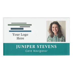 Badge D'identification Turquoise avec Logo & ID Photo Employé