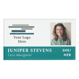 Badge D'identification Turquoise avec Logo & ID Photo Employés Pronononou