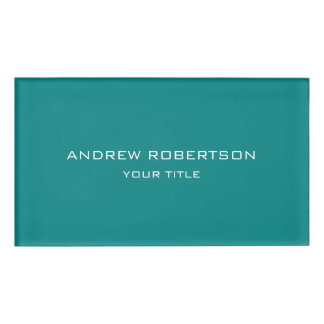 Badge D'identification Turquoise bleu clair élégant minimaliste simple