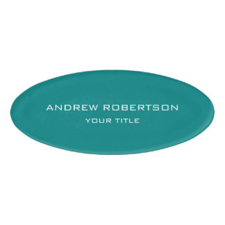 Badge D'identification Turquoise bleu clair élégant minimaliste simple