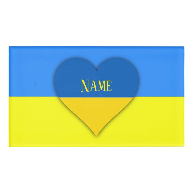 Badge D'identification Ukraine Drapeau bleu jaune Thunder_Cove (Devant)