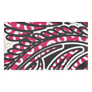 Badge D'identification Un design cachemire décoratif avec rouge vif et ép