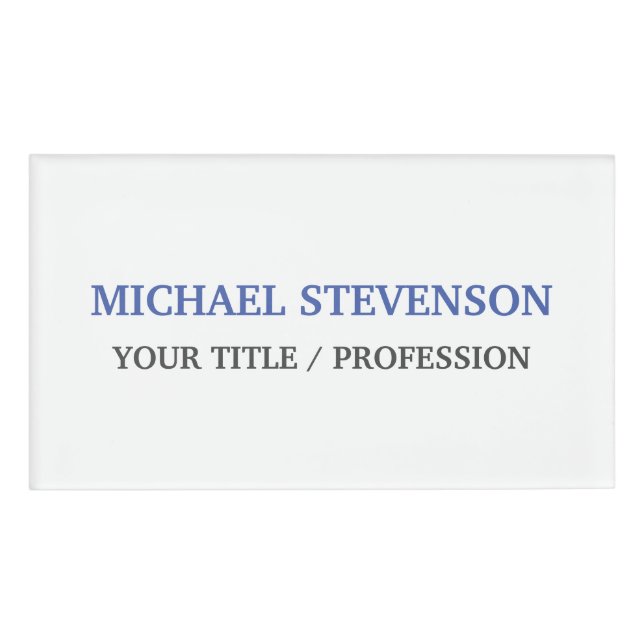 Badge D'identification Unique Spécial Classique Bleu Blanc (Devant)