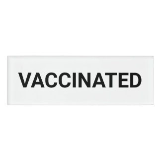 Badge D'identification Vacciné, noir blanc personnalisable