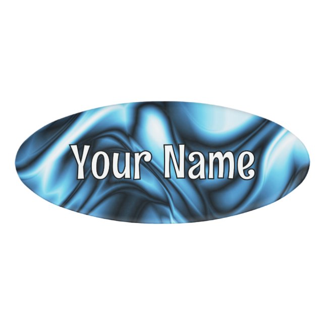Badge D'identification Vague de soie bleue (Devant)