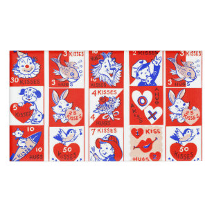 Badge D'identification Valentine Retro Love Hugs Motif