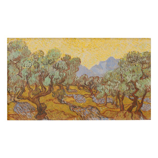 Badge D'identification Van Gogh Olive Trees Soleil Jaune Ciel (Devant)