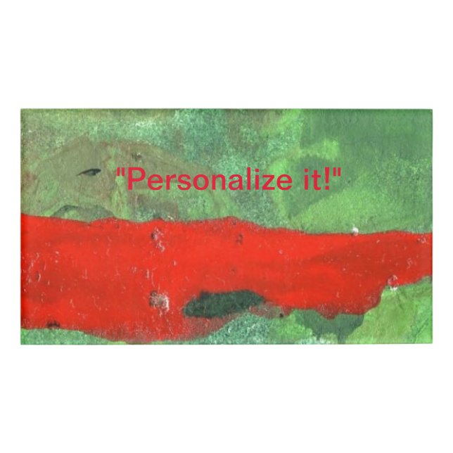 Badge D'identification Vert jungle avec accent rouge au-dessus de la band (Devant)