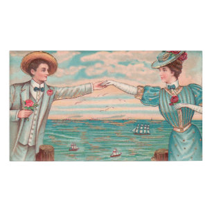 Badge D'identification Victorian Beach Love Dressy Ocean Mariage Couple