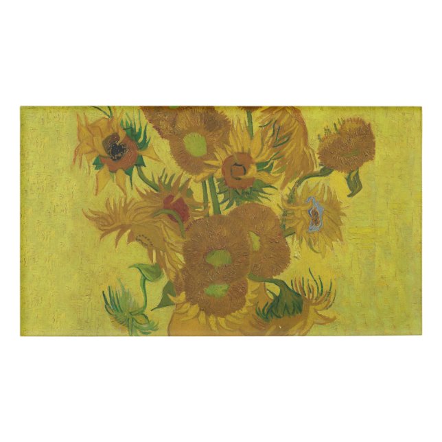 Badge D'identification Vincent Van Gogh 15 Peinture de tournesols (Devant)