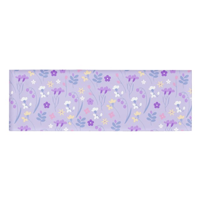 Badge D'identification violet, lavande, mignonne, floral, rose, violet, m (Devant)