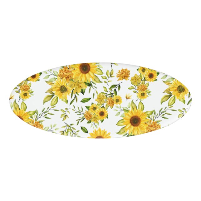 Badge D'identification Watercolor Sunflower 8 (Devant)