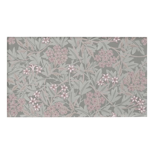 Badge D'identification William Morris Jasmine Motif de fleurs (Devant)