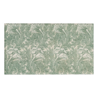 Badge D'identification William Morris tulip fond textile vert