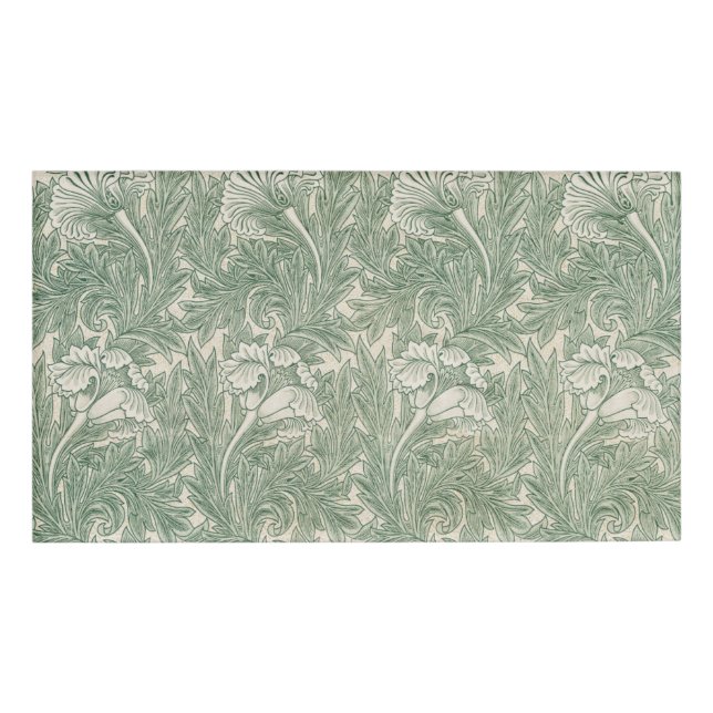 Badge D'identification William Morris tulip fond textile vert (Devant)