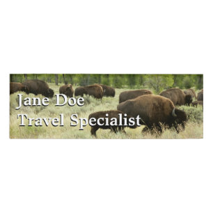 Badge D'identification Wyoming Bison Nature Animal Photographie