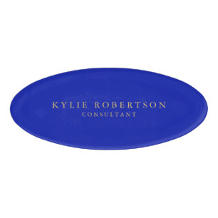 Badge D'identification Zaffre Bleu Or Couleurs Professionnel Moderne tend