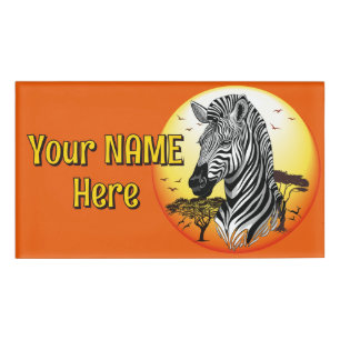 Badge D'identification Zebra African Savanna Wild Animal