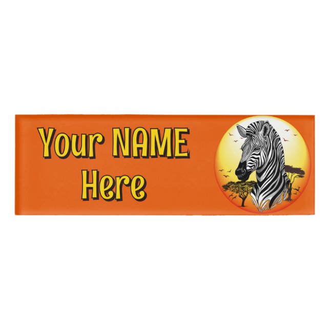Badge D'identification Zebra African Savanna Wild Animal (Devant)