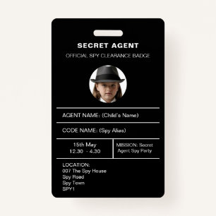 badge d'identité de l'agent secret Spy Party