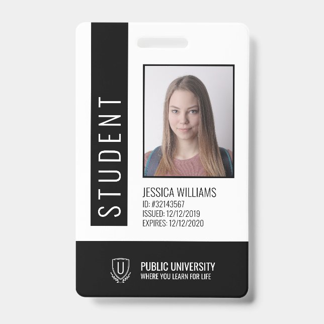 Badge d'identité de l'étudiant de l'université mod (Avant)