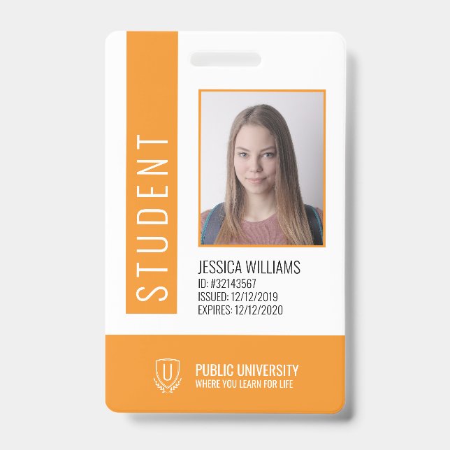 Badge d'identité de l'étudiant de l'université mod (Avant)