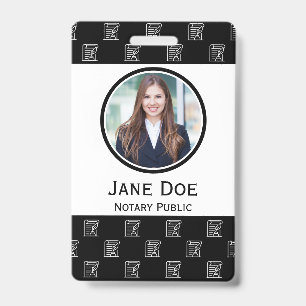 Badge d'identité de notaire public avec QR