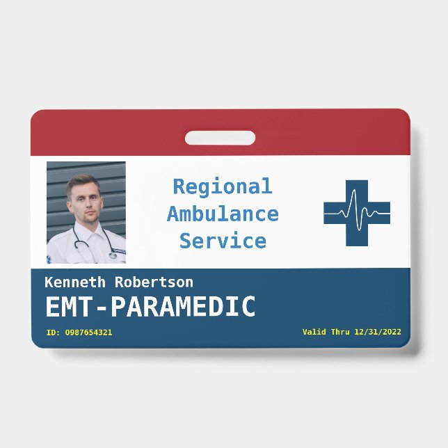 Badge d'identité de sécurité des ambulanciers (Avant)