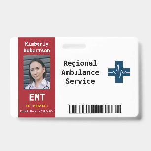Badge d'identité de sécurité du personnel paramédi