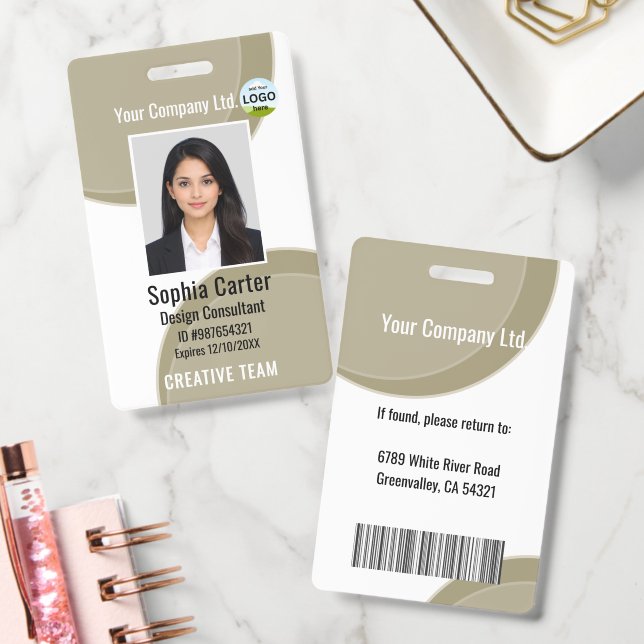 Badge d'identité d'employé avec nom de photo perso (Bureau)