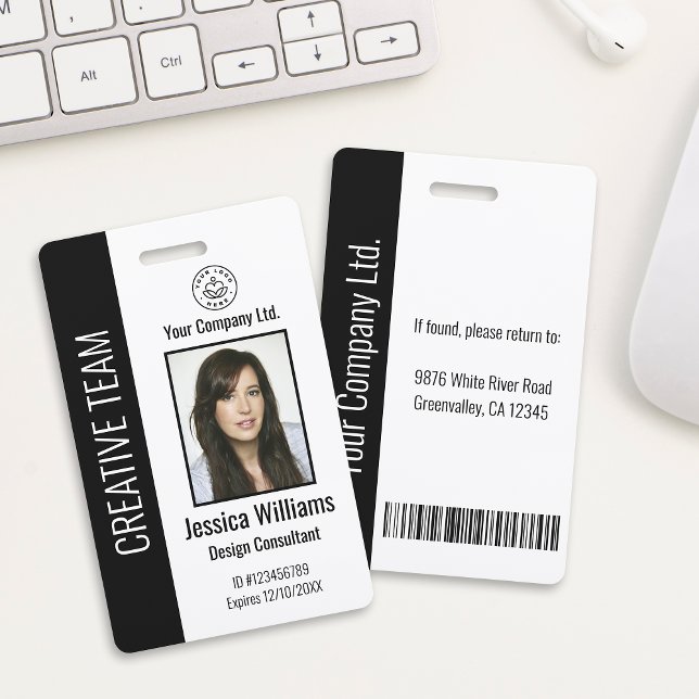 Badge d'identité d'employé d'entreprise personnali (Créateur téléchargé)