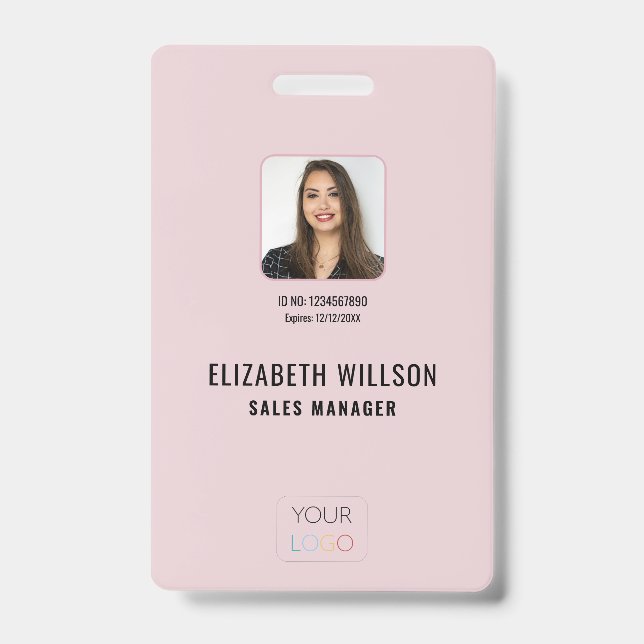 Badge d'identité d'employé personnalisé simple ave (Avant)