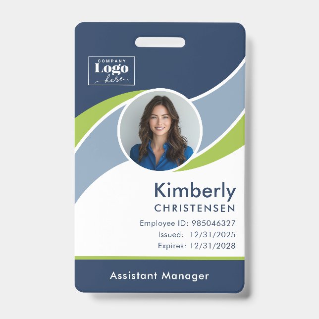 Badge d'identité d'entreprise moderne personnalisé (Avant)