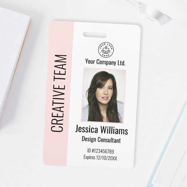 Badge d'identité d'entreprise personnalisé Blush (Créateur téléchargé)