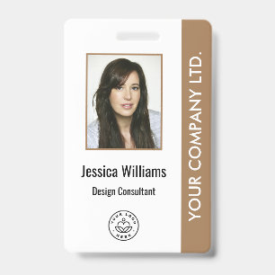 Badge d'identité d'entreprise personnalisé marron
