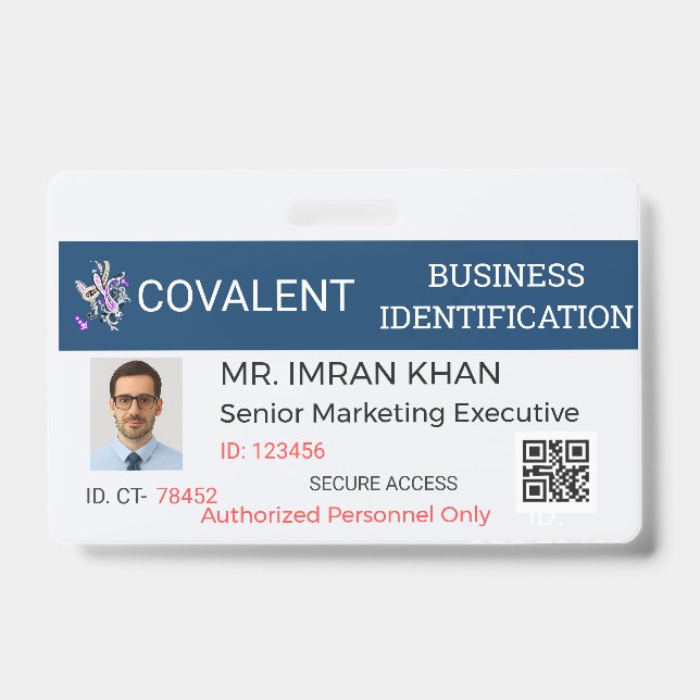 Badge d'identité d'entreprise personnalisé pour le (Avant)