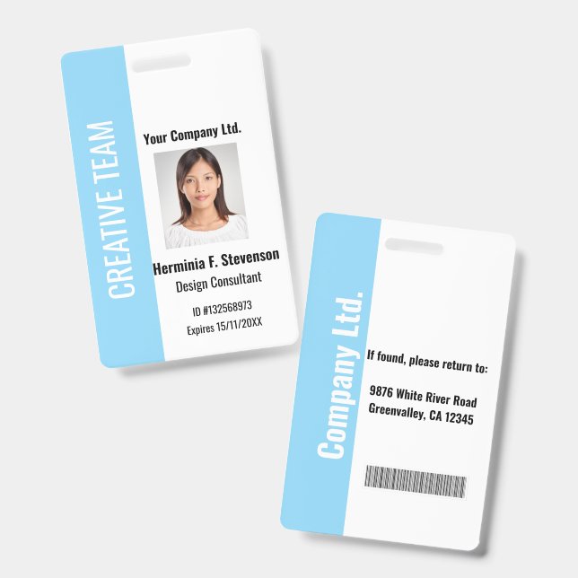 Badge d'identité d'entreprise personnalisé sarcell (Avant & arrière)