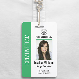 Badge d'identité d'entreprise personnalisé vert