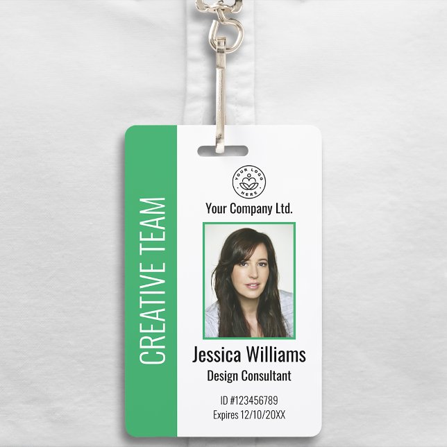 Badge d'identité d'entreprise personnalisé vert (Créateur téléchargé)