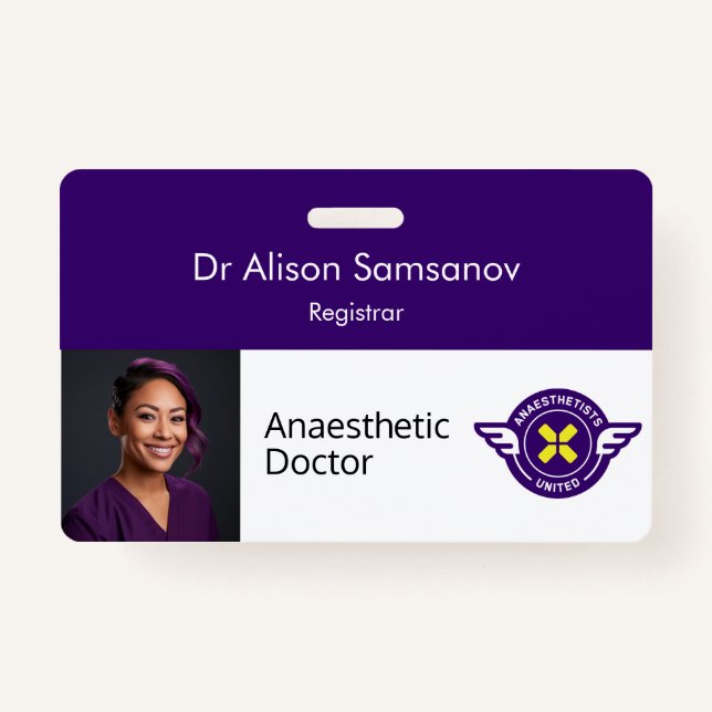 Badge d'identité personnalisable avec photo (Devant)