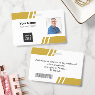 Badge d'identité personnalisé en or moderne pour e