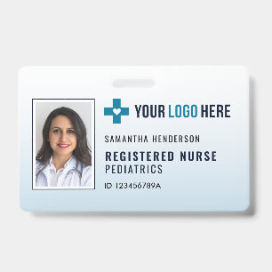 Badge d'identité photo avec dégradé pour hôpital/m